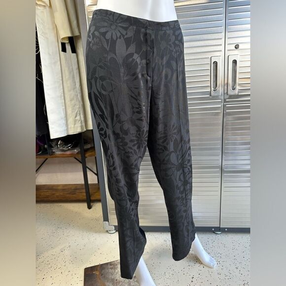 Lolita Lempicka Premier Floral Black Pant Wide Leg Silk Small - Picture 1 of 10